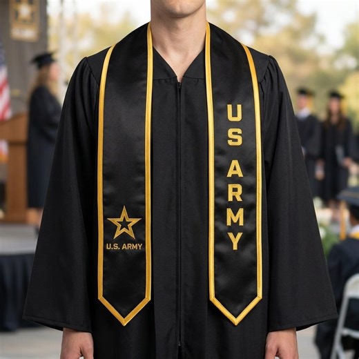 Military Graduation Stole Custom, Army Inspired Grad Stole, Personalized Graduation Sash, Veteran Graduation Stole, Class of 2026 Gift - Etsy