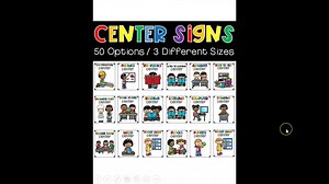 朗 Classroom Center Signs This set includes 50 different center...