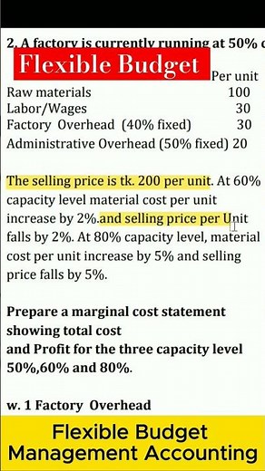 Flexible budget || Management Accounting || class_3