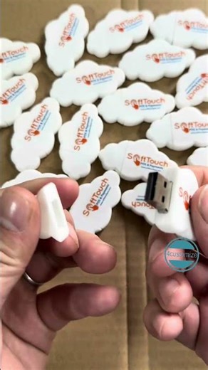 Cloud USB Drive — soft rubber + custom logo printing.