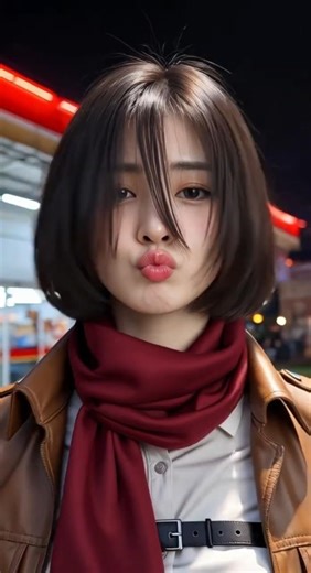 POV: You met the real Mikasa Ackerman 😱 #attackontitan #aivideo #aiart #cosplay #animeliveaction