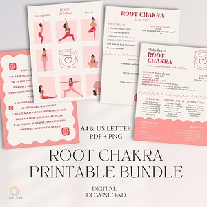 Root Chakra Printable Bundle – Yoga, Affirmations, Tracker & Guide | Muladhara Energy Pack | A4 US Letter   PNG - Etsy