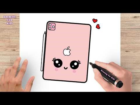 How to Draw a Cute iPad Pro Step by step Follow Along video for KIDS