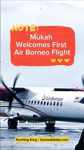 Mukah Welcomes First Air Borneo Flight ❤️ #shorts #short #youtubeshorts
