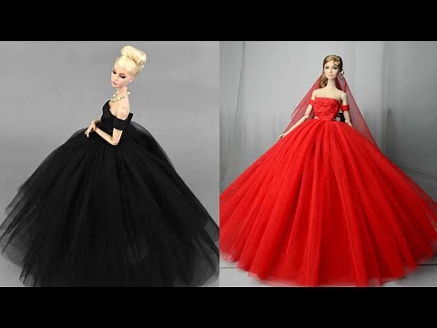 Cómo hacer Ropa Sin Coser para Barbies. Vestidos para Muñecas