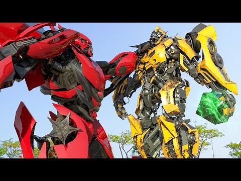Transformers Bumblebee vs Dino/Mirage full fight scenes