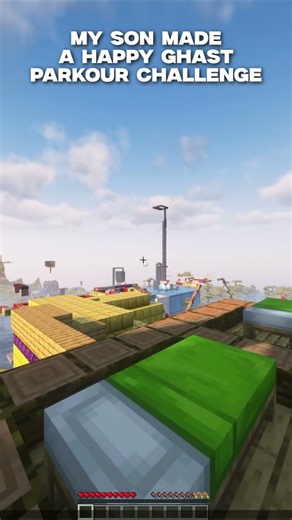 Ghasts Attack Me On My Son's Parkour Course #minecraft #minecraftshorts #gaming