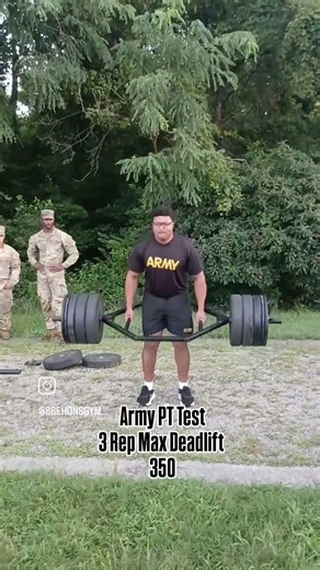 Army PT Test 3 rep Max 350 #army #aft #deadlift #fitness