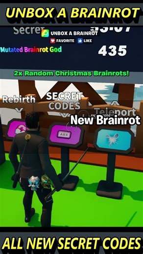 UNBOX A BRAINROT-ALL NEW SECRET CODES -FORTNITE CREATIVE