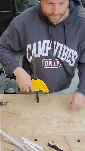 Clamp hack: quick clamp + work bench dog holes