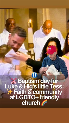 Luke Macfarlane celebrated a beautiful milestone with his daughter Tess, born June 2023, at her baptism in LA. His partner Hig Roberts — former U.S. alpine ski champ and fellow dad — has been central to their family life. Queer love, big faith, warm hearts. 🌈👨‍👨‍👧 #LukeMacfarlane #HigRoberts | BGay.com