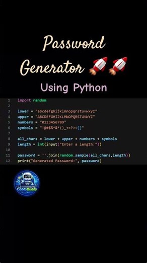 Password Generator using Python #codding #python #pythonprogramming #ai