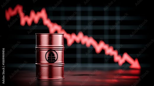 Oil Price Chart Shows Downward Trend With Red Lines Indicating Drop in Prices Over Time in This Visual Presentation