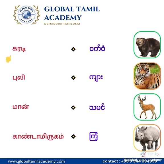 Global Tamil Academy: Discover Wild Animals Sound