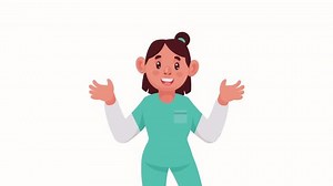 young female doctor character animation 4k video animated