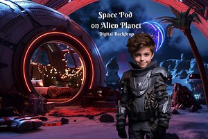 Space Pod auf Alien Planet Digitaler Hintergrund 3D Interplanetary Travel Digitaler Hintergrund für Marslandung Scifi Fantasy Bild für Terraforming - Etsy.de