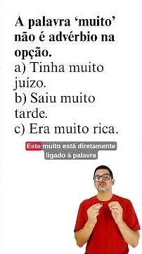 Is "muito" an adverb or a pronoun? #portuguêsdozero #concursoescriturario