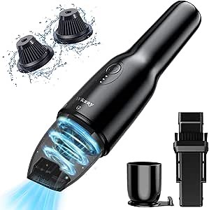 Small Handheld Vacuum Cordless with Brushless Motor – 16,000Pa Strong Suction, Fast Charging, Low Noise, Lightweight and Portable for Home, Apartment, Dorms, Small Spaces