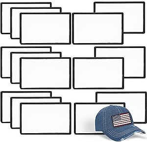 15 PCs Sublimation Patches - Iron On Blank Patches for DIY Crafts Hats Caps Backpack Uniforms (Rectangle / 15PCs)