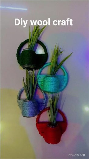 diy wall decor with wool 🥰🥰, bangles craft ideas,#diy #shorts #woolencraft #wallhangingcraftdecor