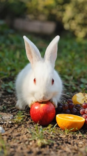 Cute White Rabbit Exploring Garden 🐰 | Adorable Bunny Short Video