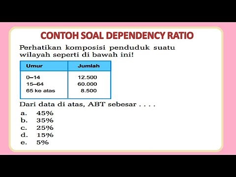 Contoh soal dependency ratio dan cara menghitung