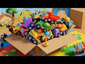 Construction Vehicles Song for Kids 🚚 Excavator, Dump Truck, Crane | Toy Trucks & Nursery Rhymes