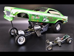 Chevy Vega Green Elephant Hemi Funny Car NHRA 1/16 Scale Vintage Model Kit Build Review Atlantis