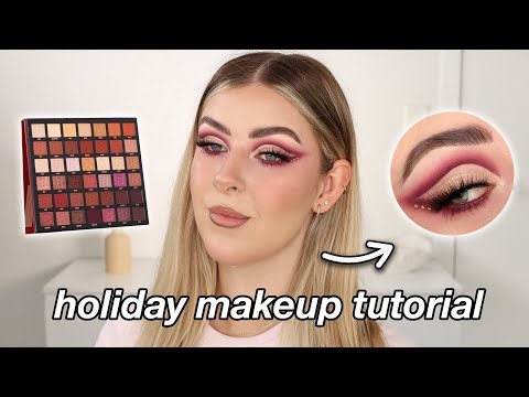 Quick & Easy Christmas Glam Makeup Tutorial | Red & Gold Holiday Makeup