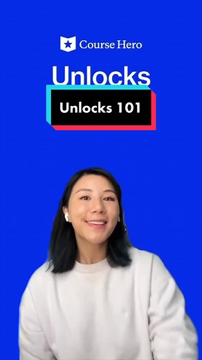 🔓 UNLOCKS 101 🔓 How exactly does one of our unlocks work? Shirley from the #CourseHero team breaks it down, all to help you prepare for final exams – link in bio for more. 📚🧐#StudyTok #College