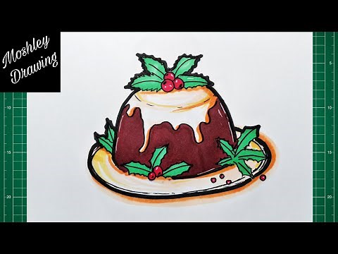 How to Draw a Christmas Pudding Step by Step