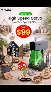 Unlock the Power of High-Speed Galvo with the Tyvok P2: New Year, New Offer! https://eu.tyvok.com/blogs/news/unlock-the-power-of-high-speed-galvo-with-the-tyvok-p2-new-year-new-offer #tyvokp2 #lightburn #PrecisionCrafting #innovation #laserengraving #diy #TYVOK | Tyvok Spider Laser