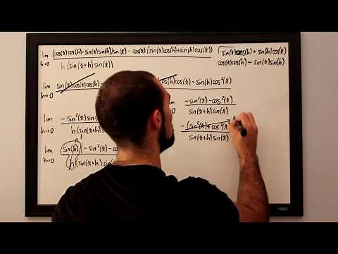 Derivative of Cot(x) Proof (Using the Limit Definition)