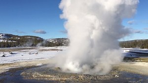 The sights and sounds of Jewel Geyser. Located in Biscuit Basin, this geyser erupts on a consistent interval of less than 10 minutes. | Yellowstone National Park