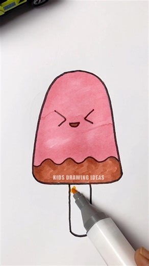 How to draw a cute popsicle for kids #kidsdrawing #easydrawing #howtodraw #drawingtutorial #popsicles #cutepopsicle | Kids Drawing Ideas