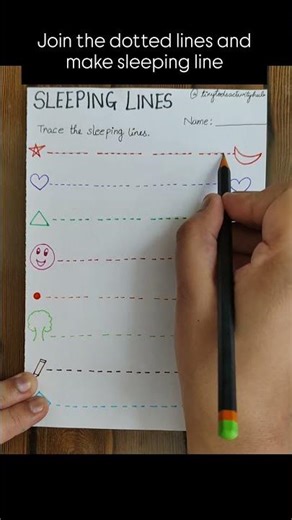 Prenursery Learning, Sleeping Line ‪@TinyTotsActivityHub‬ #kidslearning #preschoollearning #lines