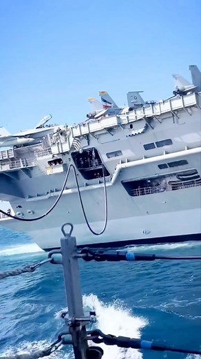 Aircraft Carrier Replenishment Amid Continuous Fighter Operations #military #navy #airforce #army #tranding #trendingreelsvideo | Military Zz | Facebook