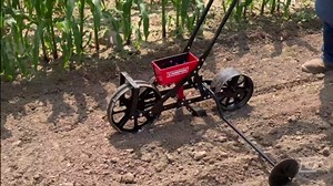 Chapin 8701B Garden Push Seeder Planter with 6 Seed Plates for up to 20 Varieties of Seeds, Zinc Plow Blade, Row Marker, Powder Coated Steel Frame, Red/Black