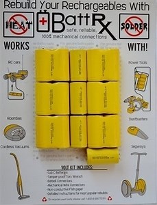Sears Craftsman Style 19.2V NiCad Rechargeable Battery Rebuild Kit (Sub C 2.1A Full Size 1 5/8″ Tall Milspec Connectors) – Battrx.com