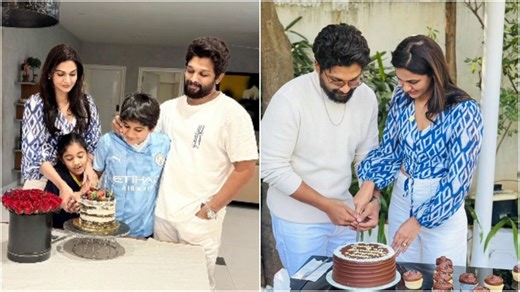 Inside Allu Arjun-Sneha's 14th wedding anniversary celebration with kids. Pics