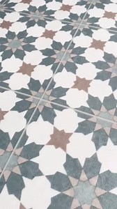 Tile Effect Sheet Vinyl Flooring Lino in Blue, White and Brown Moroccan Pattern - Etsy