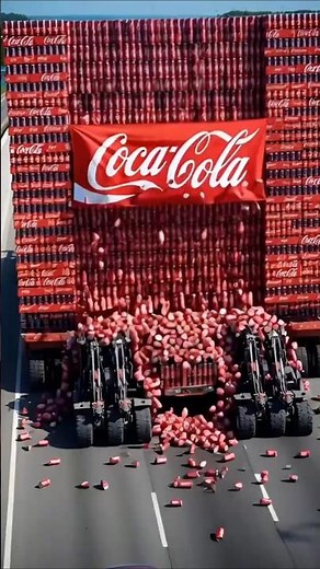 Coca-Cola Truck Disaster! 😱 Cans Everywhere Gone Wrong! #Shorts