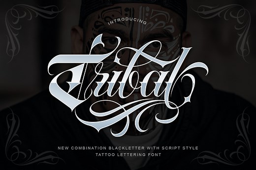 Tribal Font, a Blackletter Font by Muntab_Art