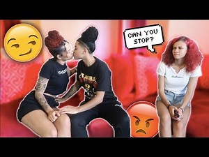 BEING PDA IN FRONT OF MY LITTLE SISTER TO SEE HOW SHE REACTS!!