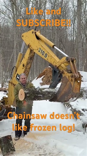 Chainsaw Doesn't LIke Frozen Log!