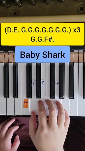 Baby Shark (Easy Letter Piano Tutorial) #piano #pianotutorial #cover #pianolessons #pianomusic #pianolearning #pianoteachersoftiktok #babyshark