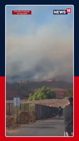 Stunning Fire Blazes Across California | Firefighters Battle Pyrite Fire in Jurupa Valley
