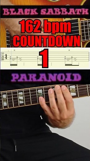 Black Sabbath – Paranoid | 162 BPM Countdown Guitar Lesson (Different Technique ) ⚡