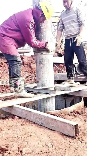 Joining Heavy Iron Pipes for Deep Ground Piling #shorts