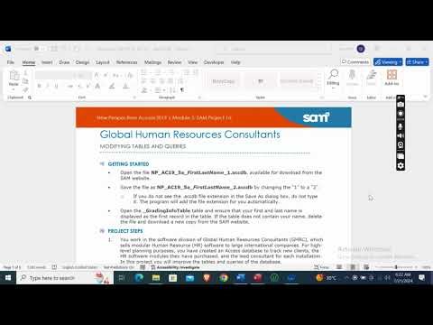 New Perspectives Access 2019 | Module 5: SAM Project 1a Global Human Resources Consultants
